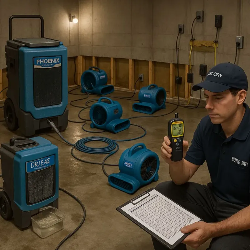 Structural Drying and Dehumidification process in Falfurrias, TX